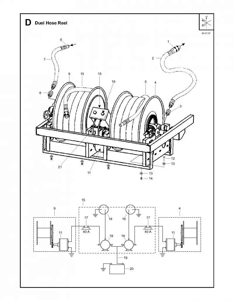 Duel hose reel