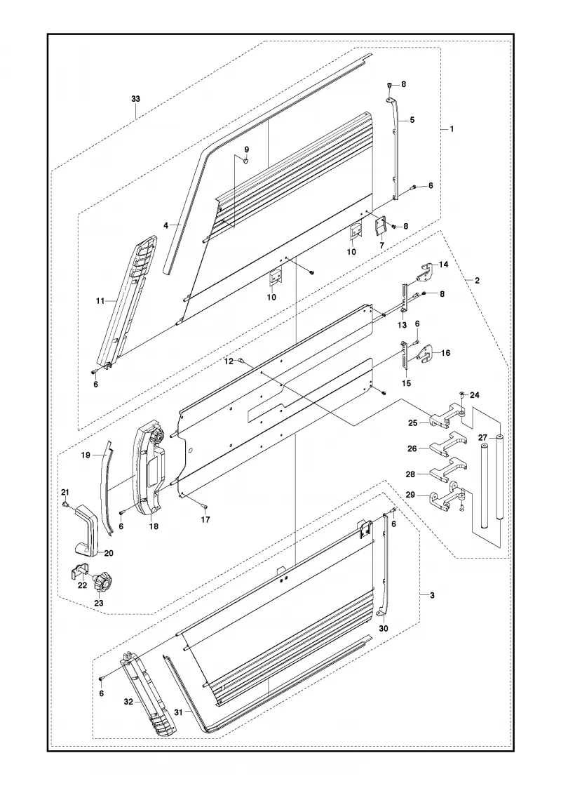 Flush blade guard 900mm