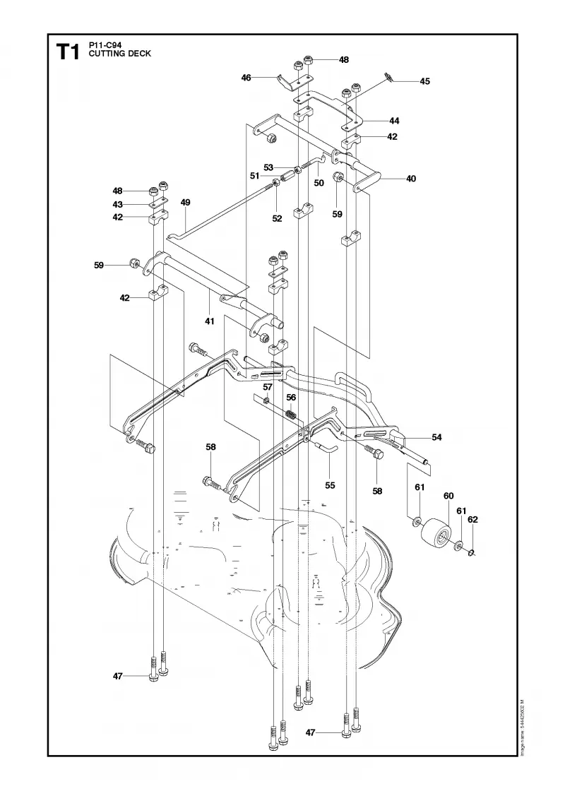 9668688-01, 2011-03. Дека косилки / режущая дека A