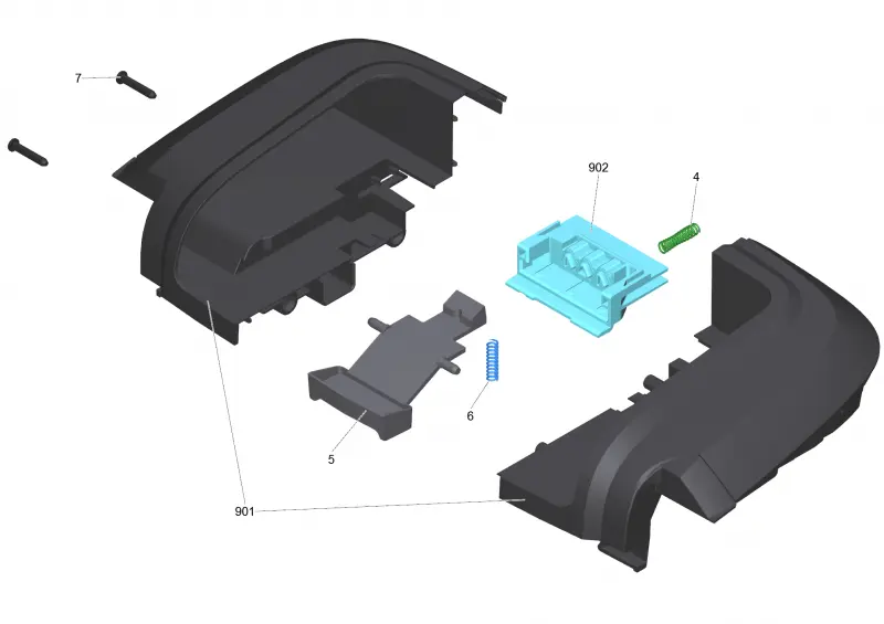 Корпус сверху комплектный K2 Battery