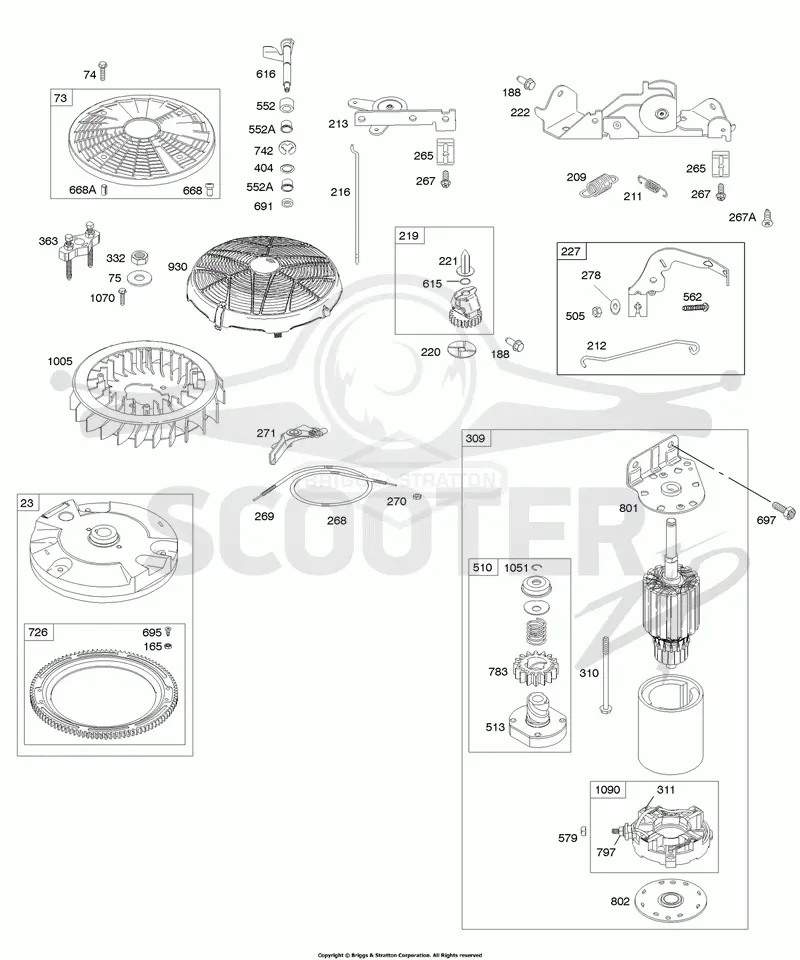 Controls, Electric Start, Flywheel