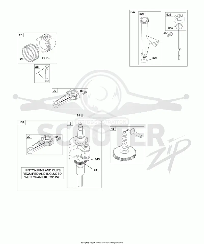 Camshaft, Crankshaft, Lubrication, Piston, Rings, Connecting Rod