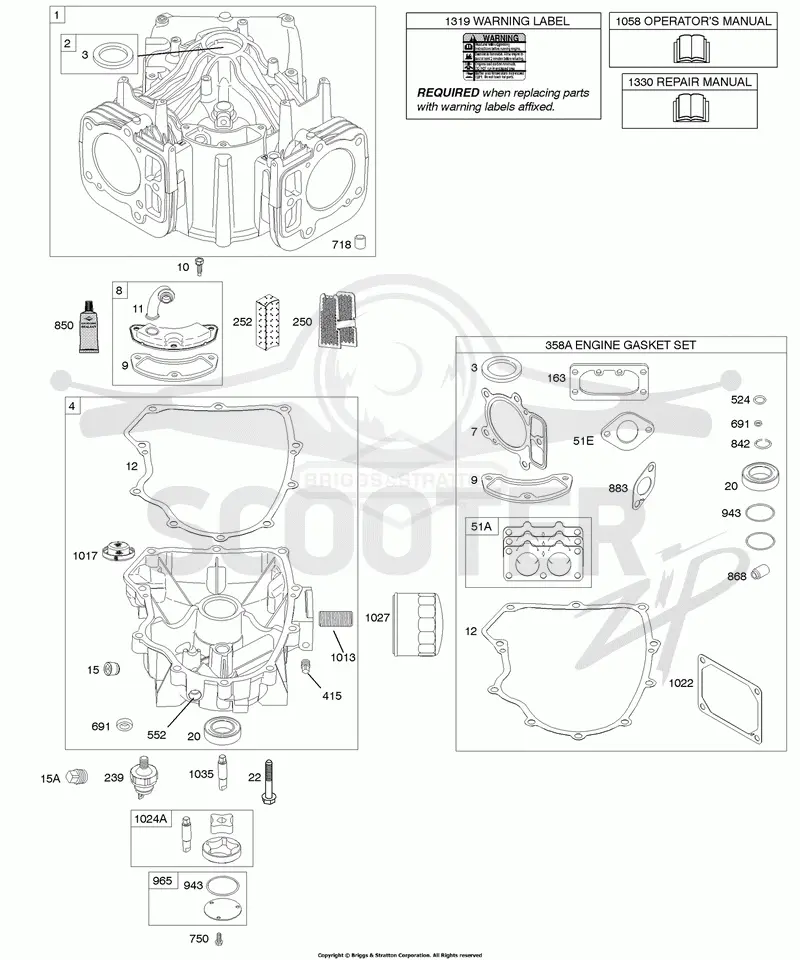 Cylinder, Engine Sump, Kit/Gasket Set-Engine