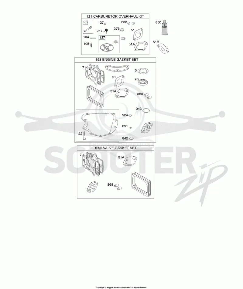 Engine/Valve Gasket Set, Carburetor Overhaul Kit