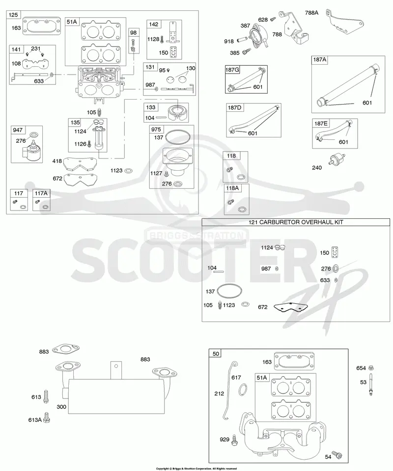 Carburetor, Exhaust System, Kit-Carburetor Overhaul