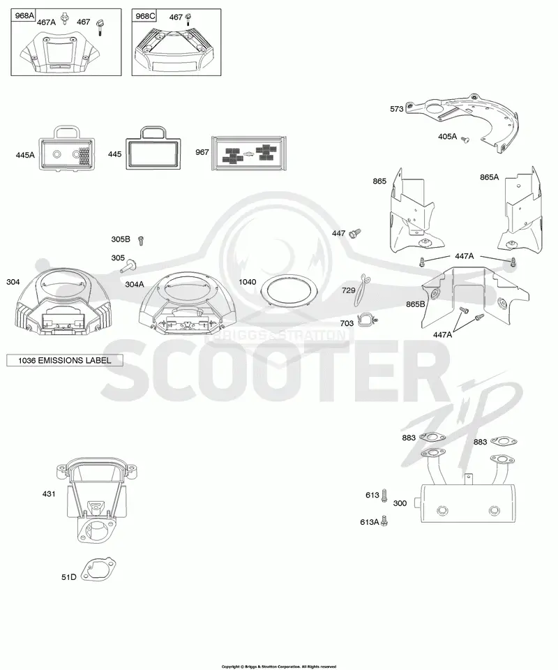 Air Cleaner, Blower Housing, Exhaust System