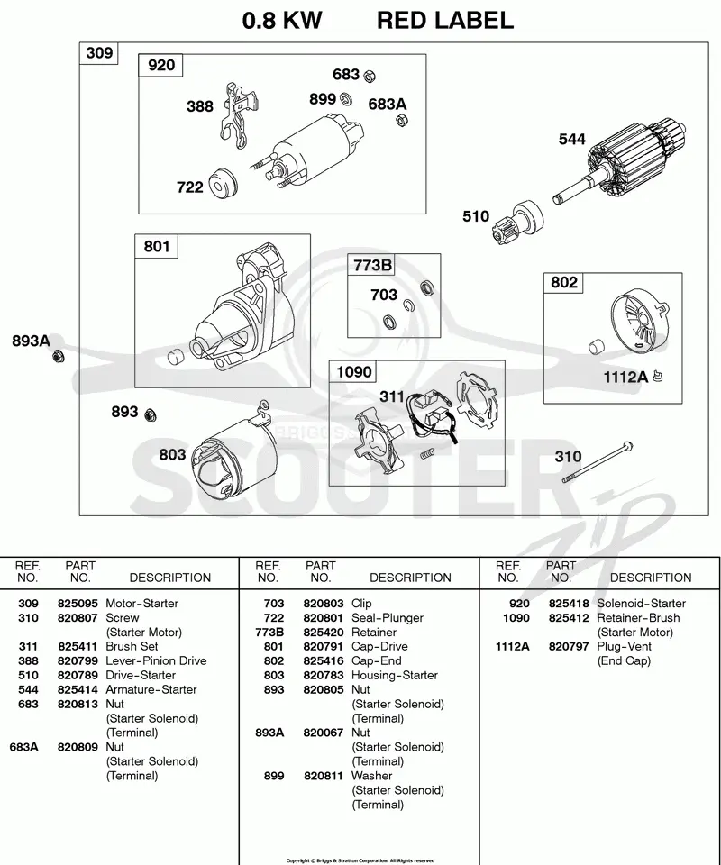 Starter Motor 0.8KW RED LABEL