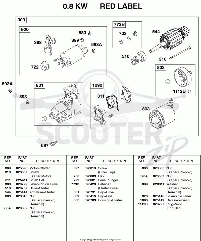 Starter Motor, 0.8KW