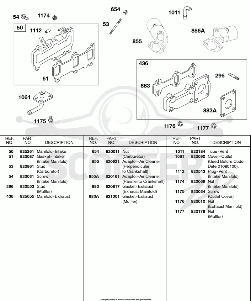 Exhaust Manifold, Intake Manifold, A/C Adaptors