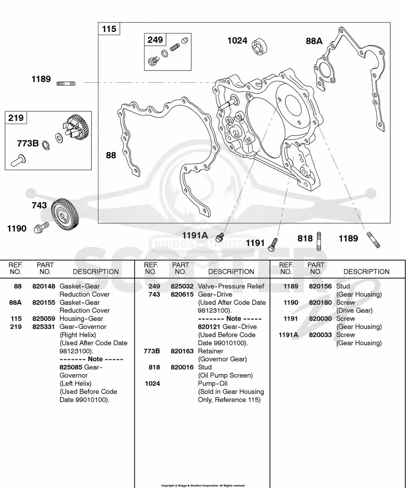 Gear Housing, Governor Gear
