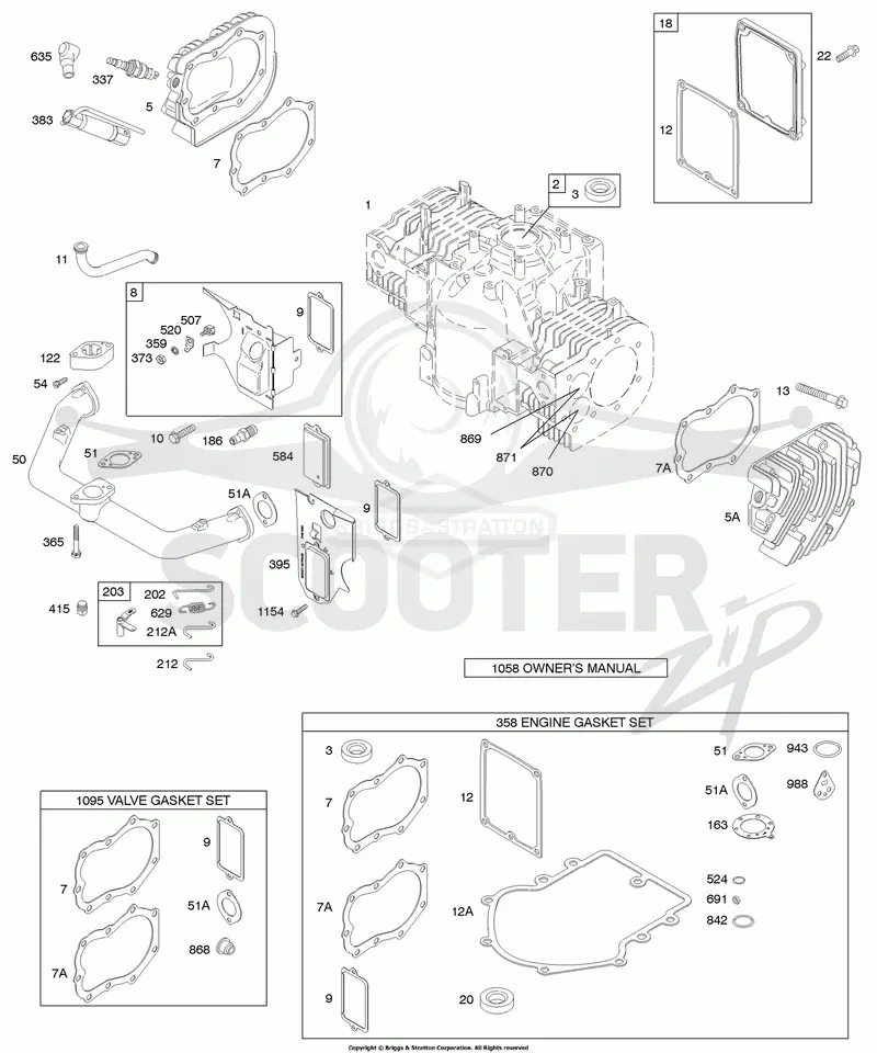 Cylinder, Cylinder Heads, Crankcase Cover/Sump, Engine Gasket Set, Valve Gasket Set, Intake Manifold