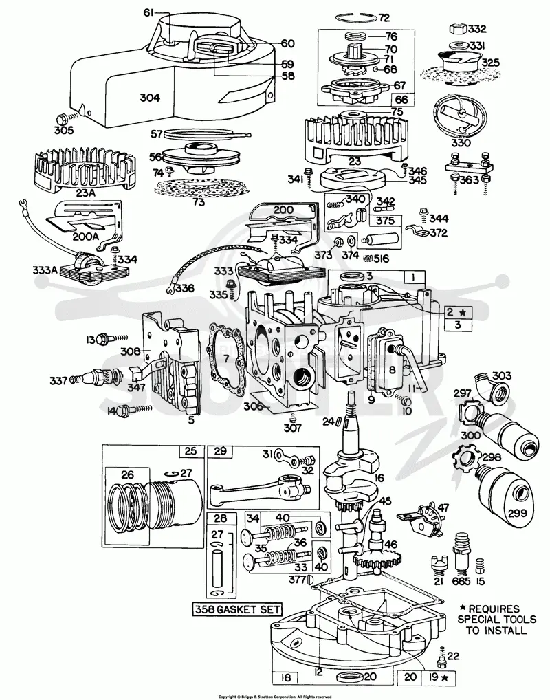 Cylinder, Gears, Mufflers