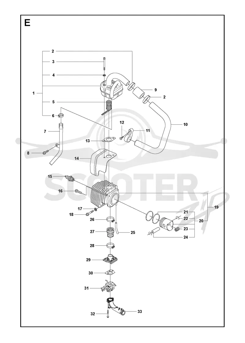 CYLINDER, PISTON & MUFFLER