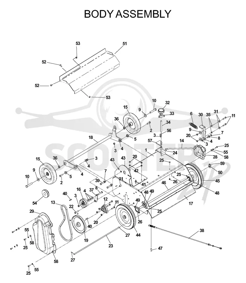 CHASSIS, ENGINE & PULLEYS