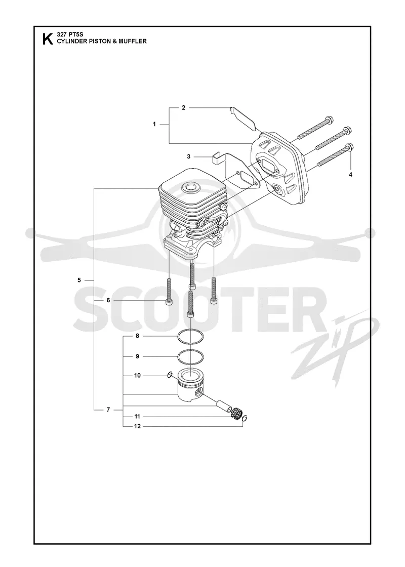 CYLINDER, PISTON & MUFFLER