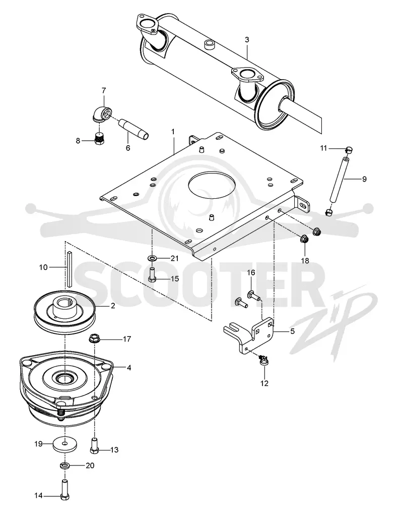 ENGINE MOUNTING, GUARDS & MUFFLER