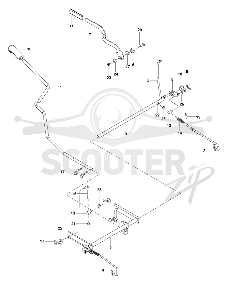 BRAKE / REAR MOWER LIFT