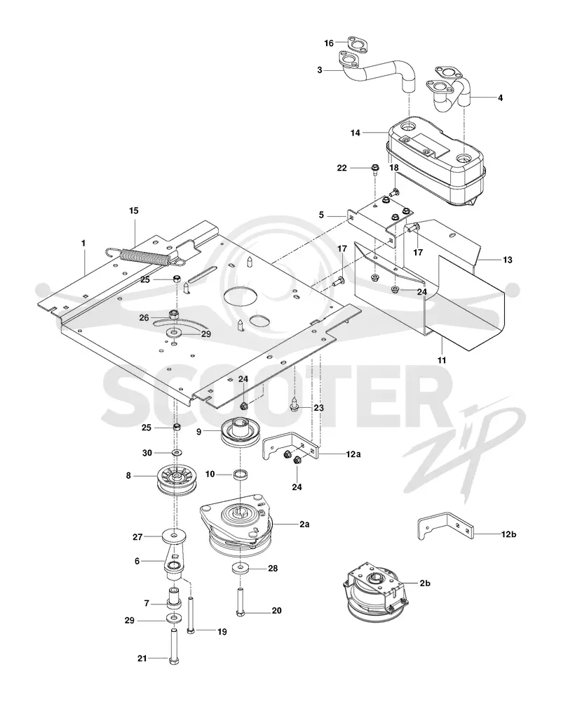 ENGINE MOUNTING, GUARDS & MUFFLER