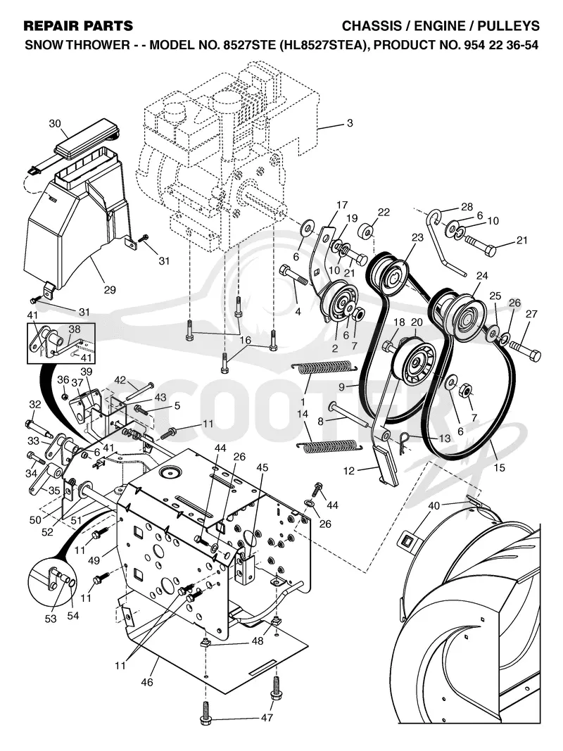 CHASSIS, ENGINE & PULLEYS