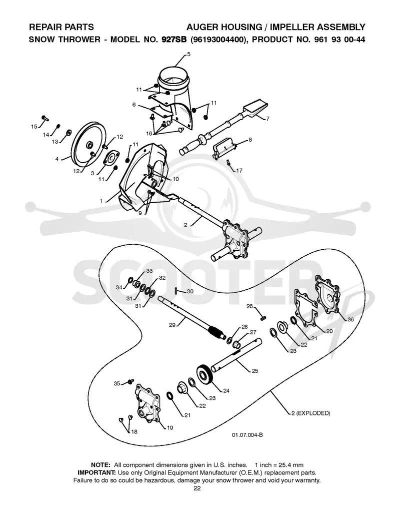 AUGER HOUSING & IMPELLER