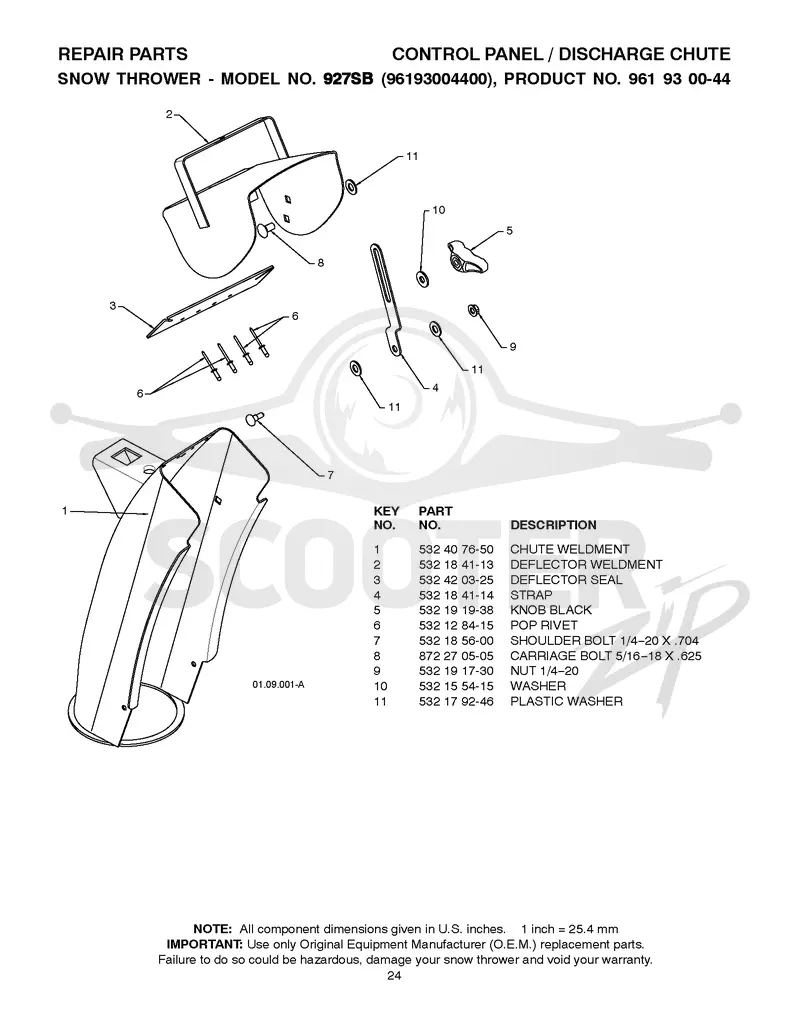 CONTROL PANEL & DISCHARGE CHUTE