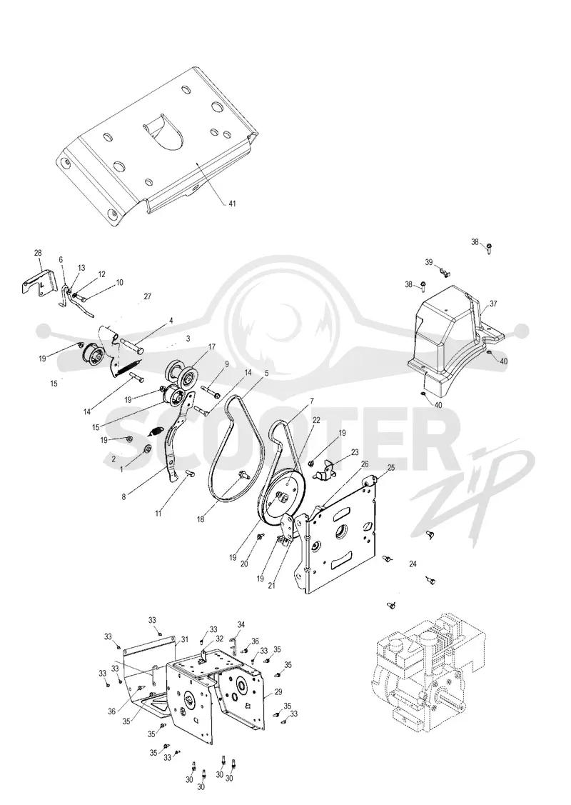 CHASSIS, ENGINE & PULLEYS