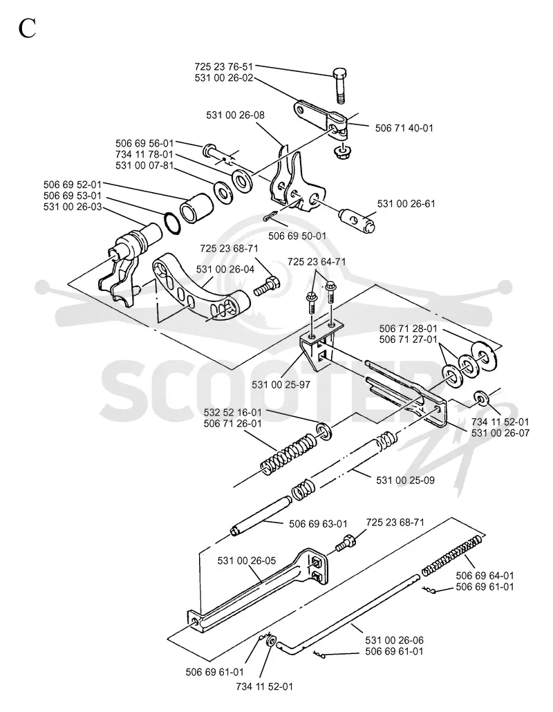SECTOR GEAR / AXLE SUPPORT
