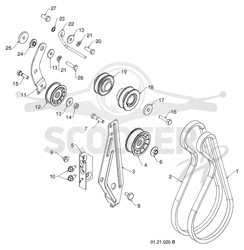 CHASSIS, ENGINE & PULLEYS