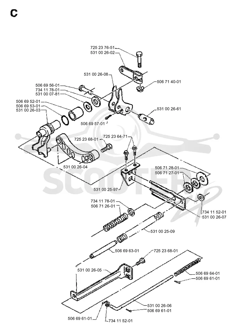 SECTOR GEAR / AXLE SUPPORT