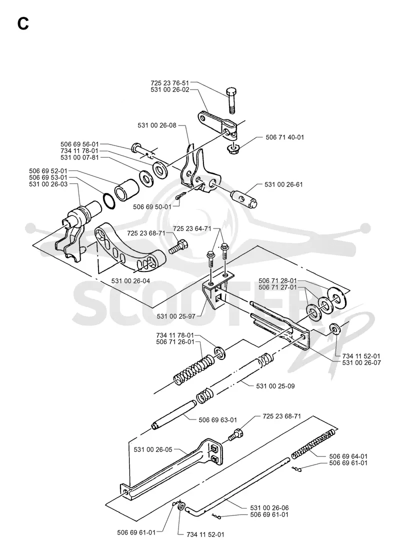 SECTOR GEAR / AXLE SUPPORT