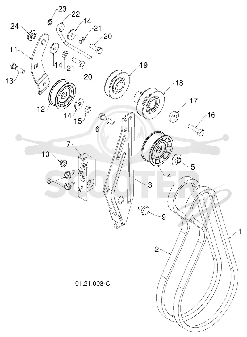 CHASSIS, ENGINE & PULLEYS