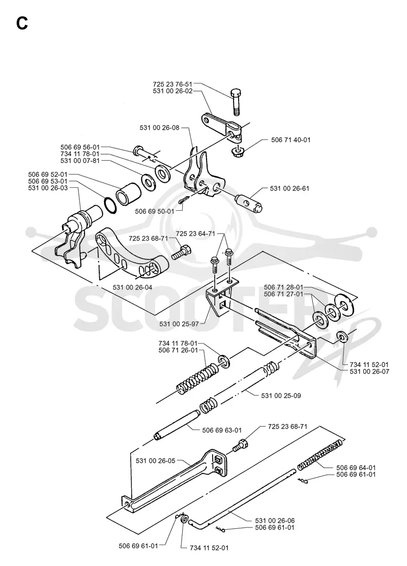 SECTOR GEAR / AXLE SUPPORT