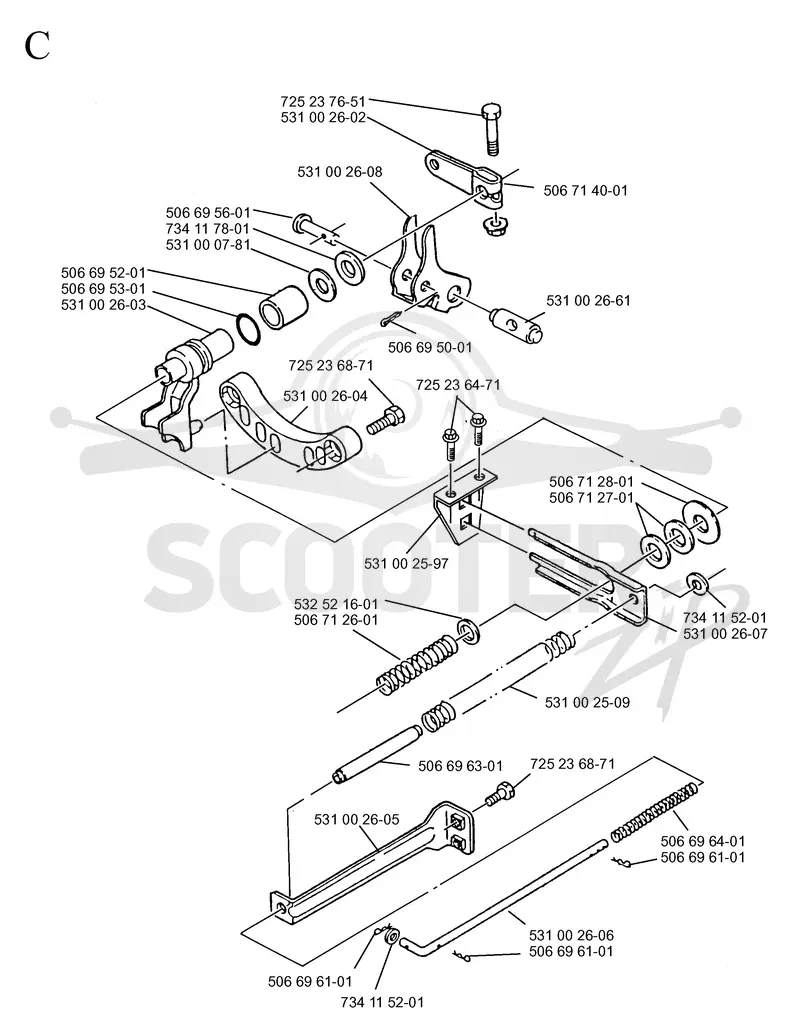 SECTOR GEAR / AXLE SUPPORT