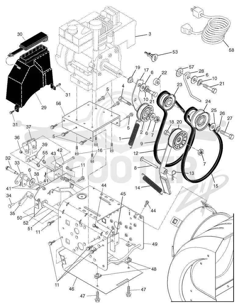 CHASSIS, ENGINE & PULLEYS