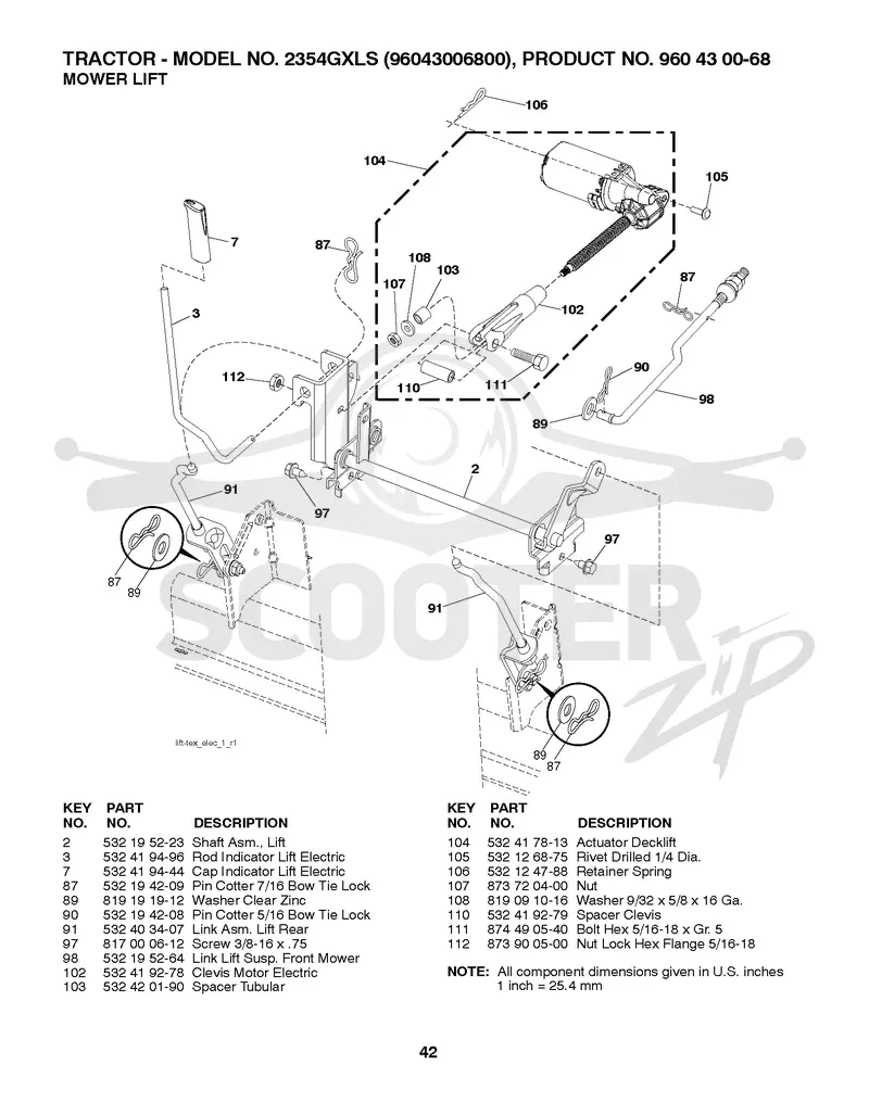 MOWER LIFT / DECK LIFT