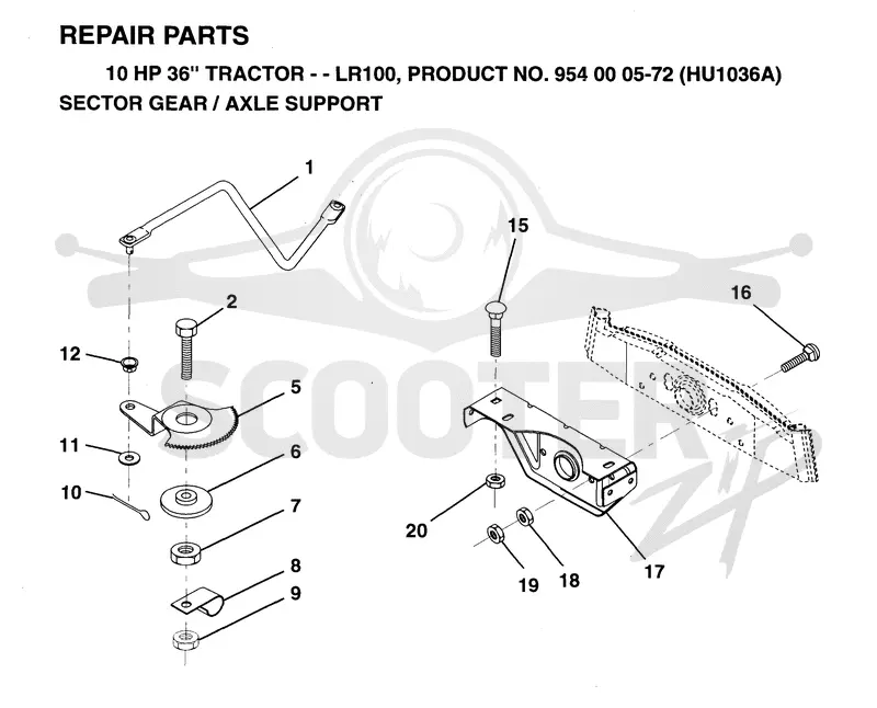 SECTOR GEAR / AXLE SUPPORT