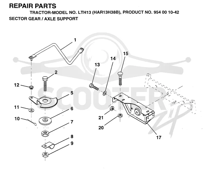 SECTOR GEAR / AXLE SUPPORT