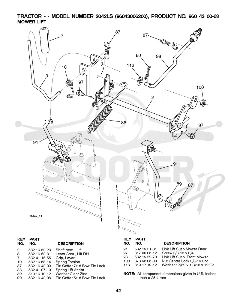 MOWER LIFT / DECK LIFT
