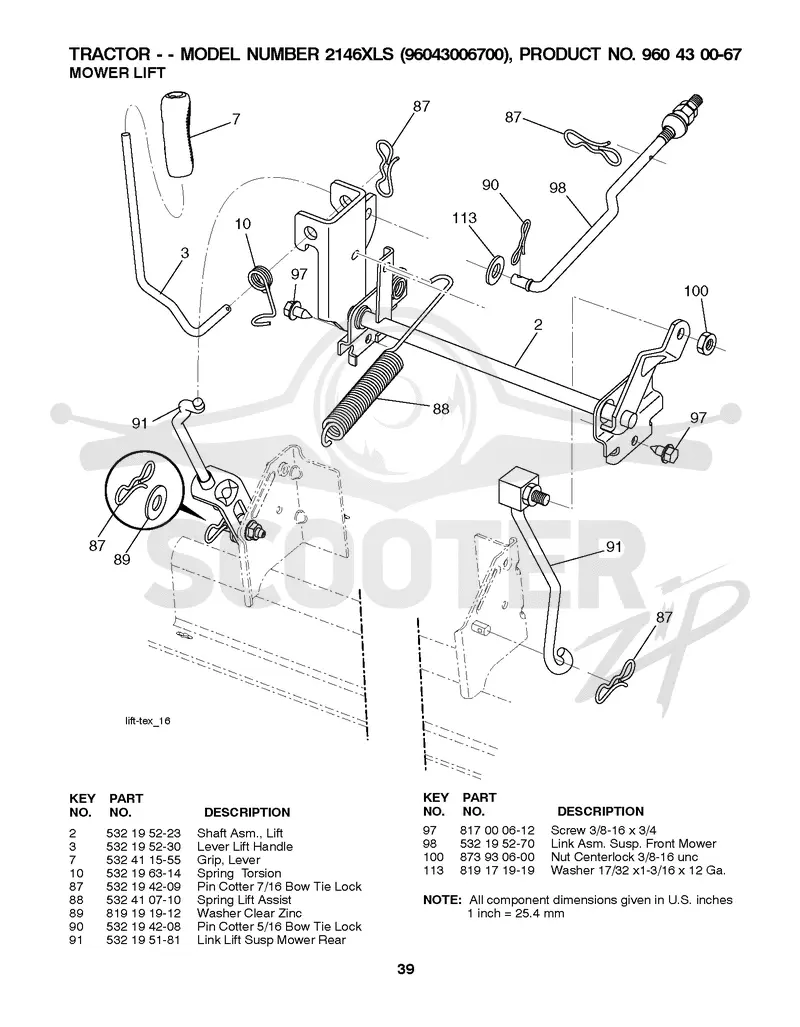 MOWER LIFT / DECK LIFT