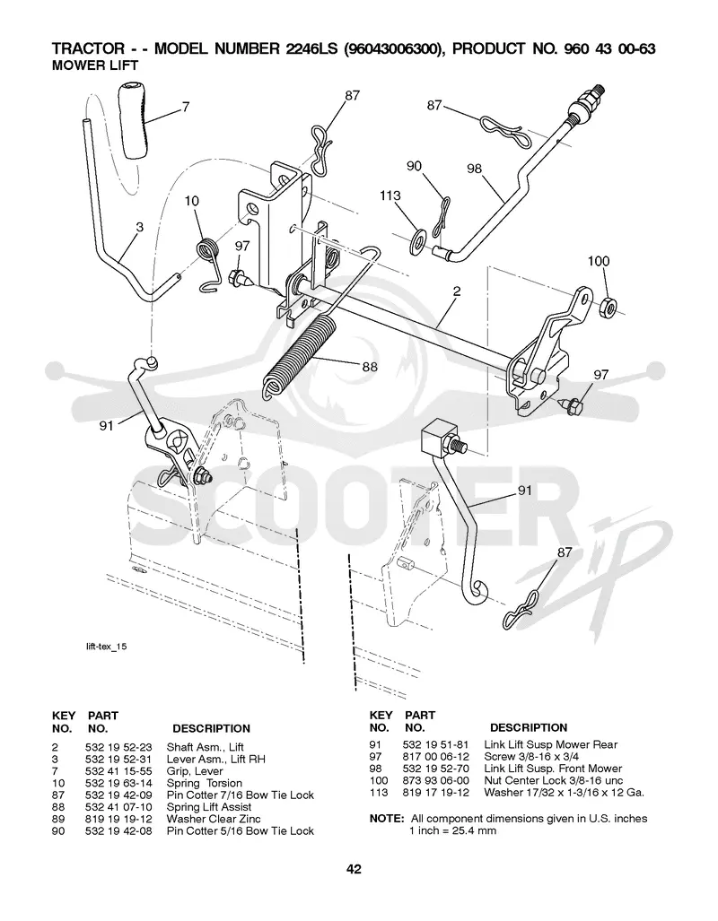 MOWER LIFT / DECK LIFT