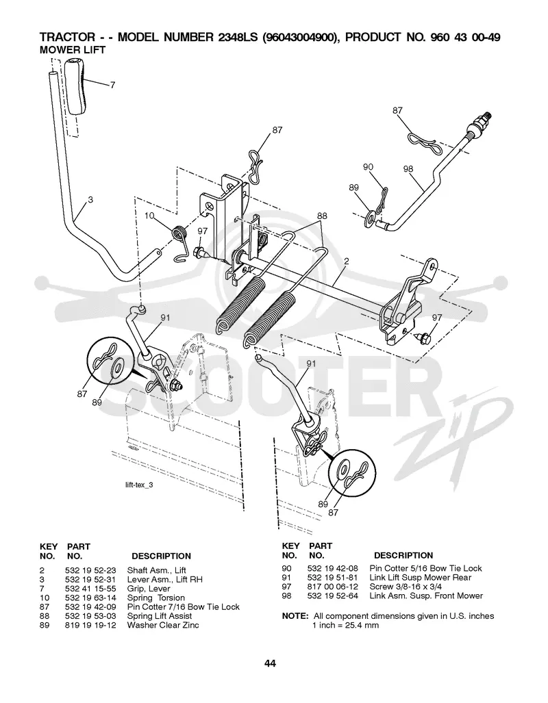 MOWER LIFT / DECK LIFT