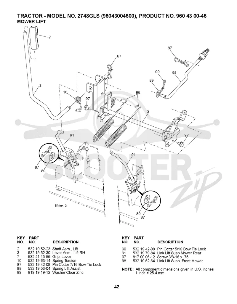 MOWER LIFT / DECK LIFT