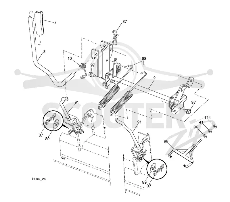 MOWER LIFT LEVER