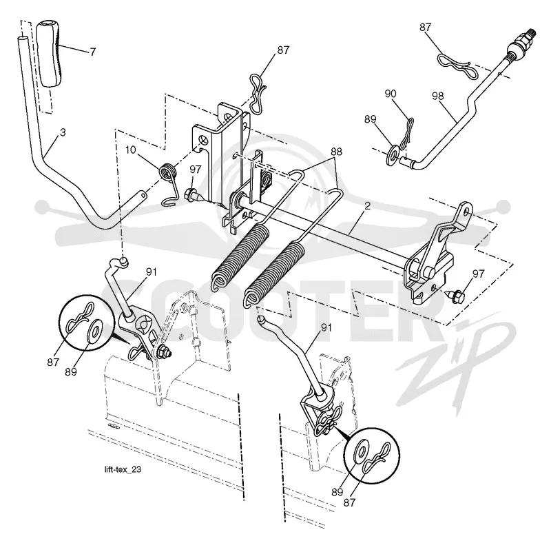 MOWER LIFT LEVER