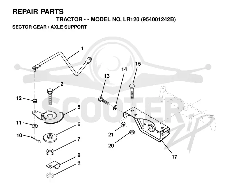 SECTOR GEAR / AXLE SUPPORT