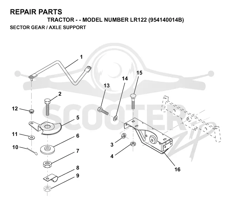 SECTOR GEAR / AXLE SUPPORT