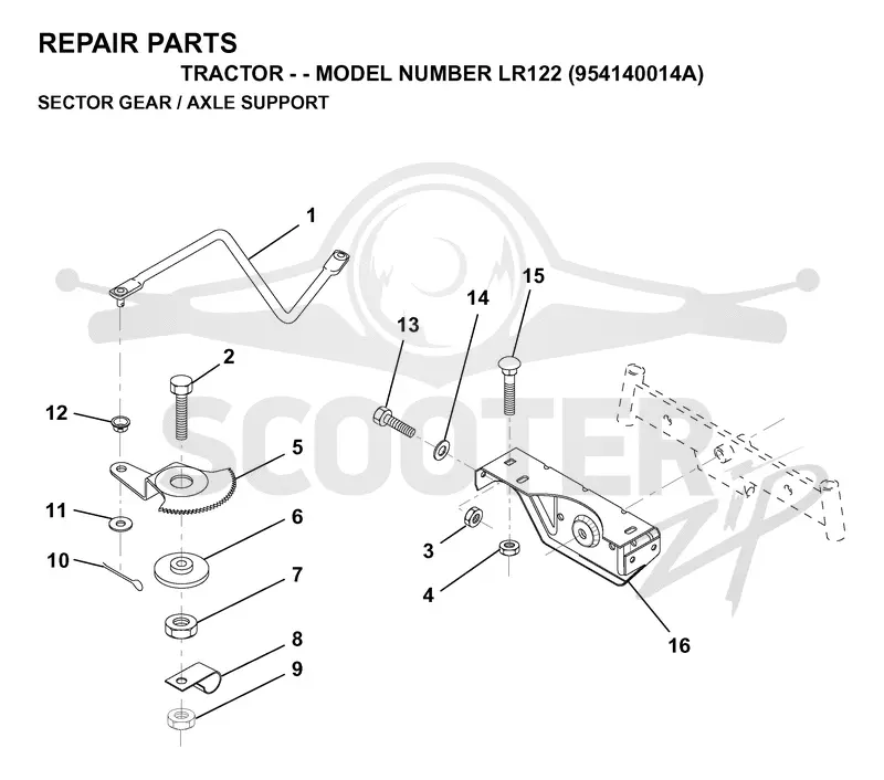 SECTOR GEAR / AXLE SUPPORT