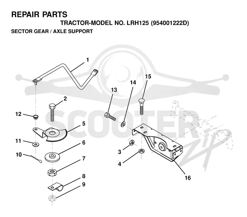 SECTOR GEAR / AXLE SUPPORT