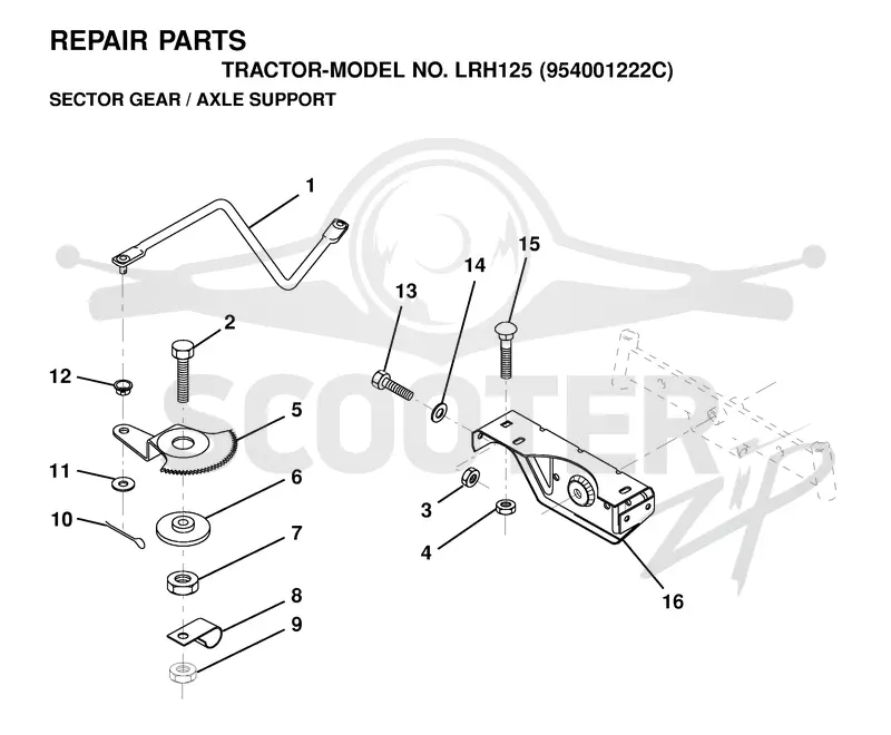 SECTOR GEAR / AXLE SUPPORT