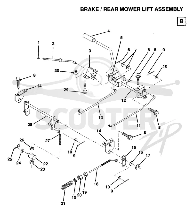 BRAKE / REAR MOWER LIFT